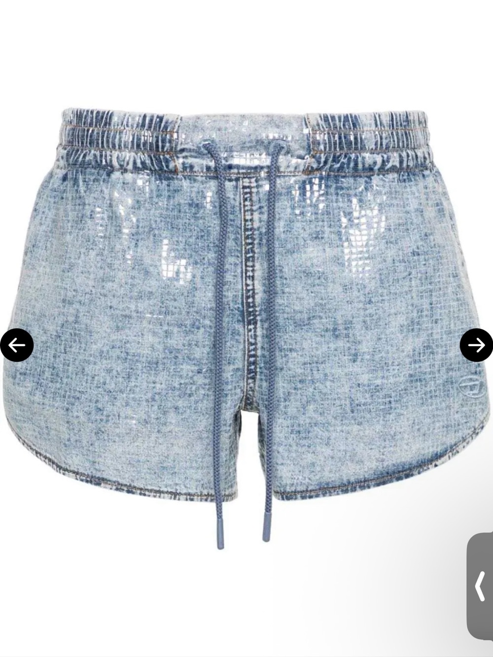 DIESEL check-patten Denim short